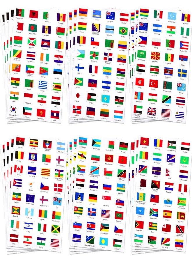 Outus 768 Pieces World Assorted Country Flag Stickers Country Decals Planner Travel Mini Flag Stickers for School, Journal, Scrapbook, Theme Party Decor - Image 1